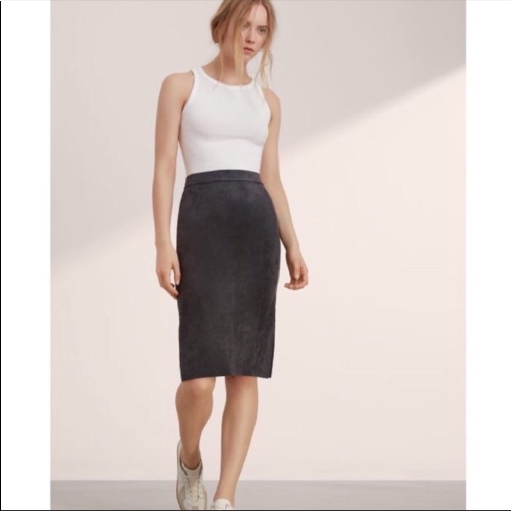 Aritzia faux suade skirt black